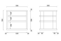 オーディオラックS1R4-P30 W590-D500--H564