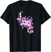 愛と薔薇　LOVE flower　ROSE　紫 Tシャツ