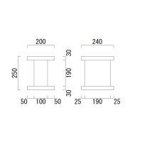 卓上用スピーカースタンド B-W200-D240-PS t30 H250