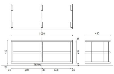 画像1: オーディオラック TS2R362-P25-CAS40　キャスター付き