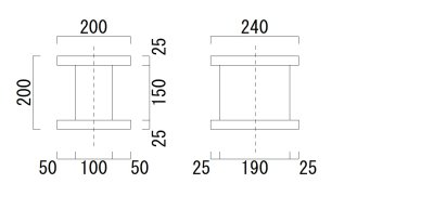 画像1: 卓上用スピーカースタンド B-W200-D240-BWN（ブラックウォルナット材）幅200奥行240高さ200ミリまで