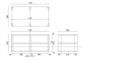 画像1: オーディオラック B2R3-P25 板厚25ミリ奥行600