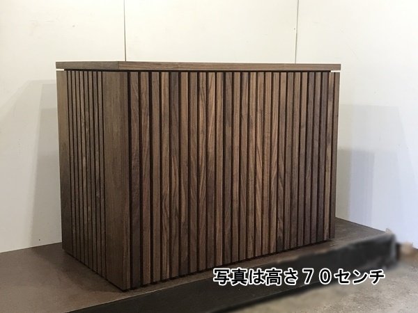 画像1: ブラックウォルナット材　縦格子キャビネット　９０×４５水槽用　高さ９０センチ (1)