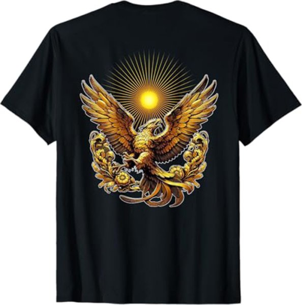 画像1: 金鵄 霊鳥　神鳥　日本　日本神話　大和魂　バックプリント Tシャツ (1)