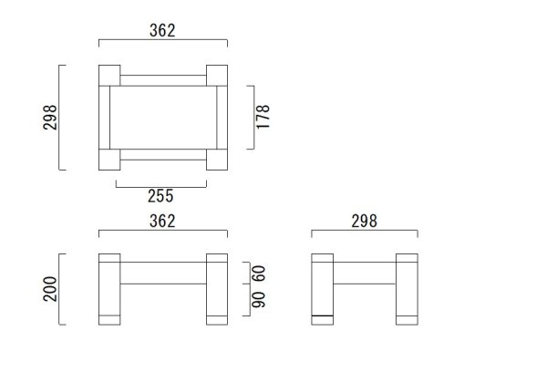 画像4: スピーカースタンドHPタイプ60　幅362奥行298　高さ200ミリ　ウォルナット無垢材 (4)